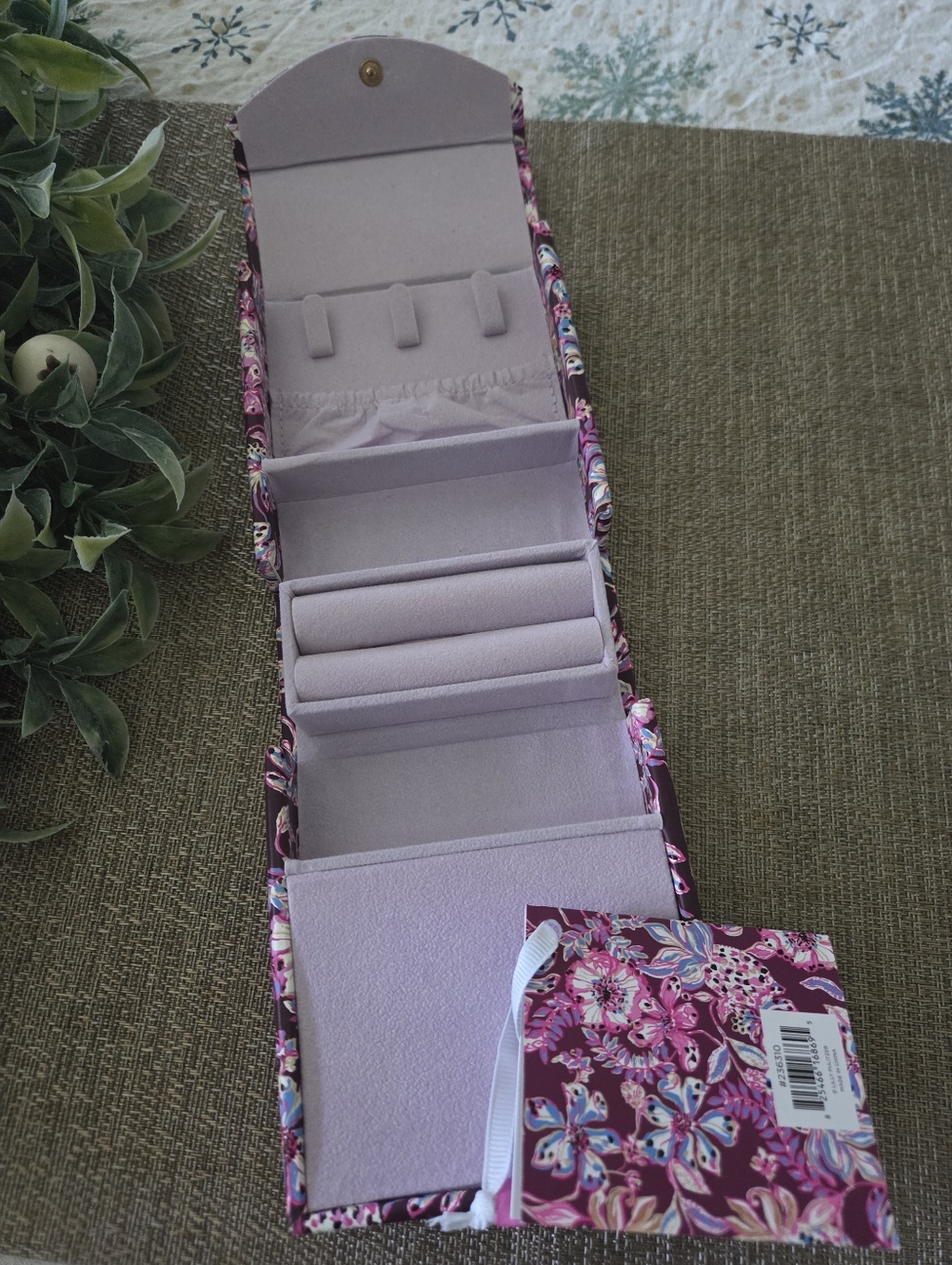 Lilly Pulitzer Floral Jewelry Case - Purple Pink Blue - Picture 4 of 4